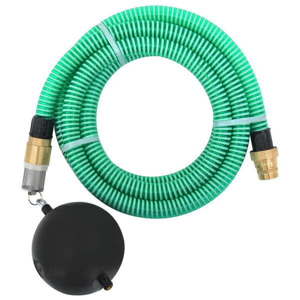 vidaXL Tuyau d'aspiration avec raccords en laiton vert 1 1" 10 m PVC