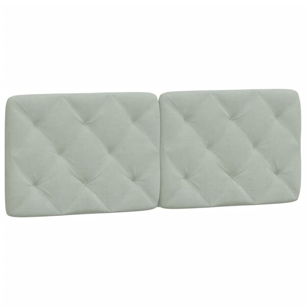 vidaXL Coussin de tête de lit gris clair 120 cm velours