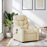 vidaXL Fauteuil de massage inclinable crème tissu