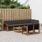 vidaXL Ensemble de canapés d'extérieur 9 pc Naturel et noir