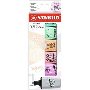 Surligneur BOSS MINI Pastellove 2.0 étui carton de 6 STABILO