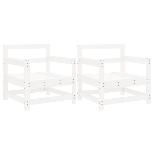 vidaXL Chaises de jardin lot de 2 blanc bois massif de pin