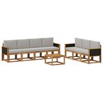 vidaXL Ensemble de canapés d'extérieur 7 pc Naturel et gris clair