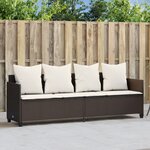 vidaXL Chaise longue avec coussins marron résine tressée