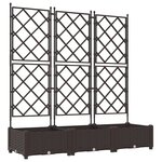vidaXL Jardinière de Jardin avec Treillis 3 Pièces Marron 120x40x125.5 cm