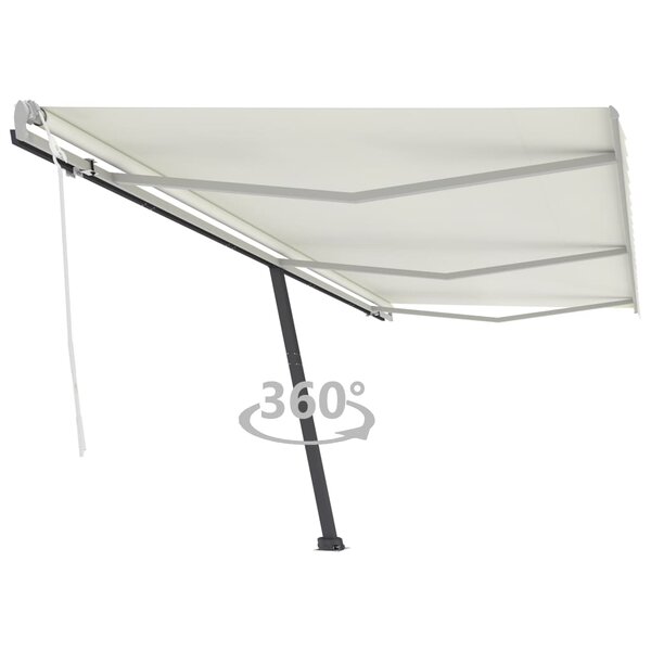 vidaXL Auvent manuel rétractable sur pied 600x300 cm Crème