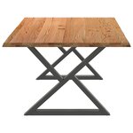 vidaXL Table à manger avec bord naturel 220x120x74cm bois massif chêne