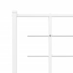 vidaXL Cadre de lit métal sans matelas et pied de lit blanc 183x213 cm