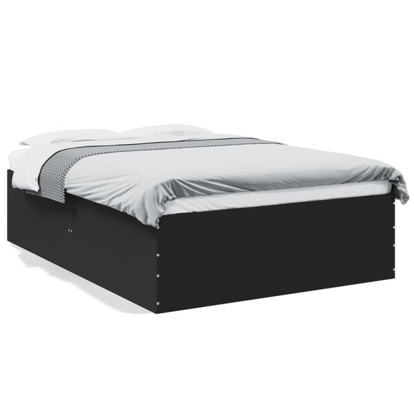vidaXL Cadre de lit sans matelas noir 135x190 cm
