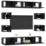 vidaXL Ensemble meuble TV 8 Pièces 100 x 30 x 30 cm Chêne noir