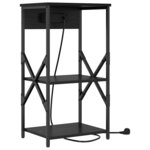 vidaXL Cabinet de chevet avec étagère 2 Pièces Chêne noir 41 x 31 x 76 cm
