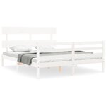 vidaXL Cadre de lit sans matelas blanc 160x200 cm bois massif