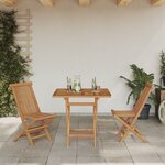 vidaXL Ensemble Bistro de Jardin Pliable 3 Pièces en Bois d'Acacia Massif