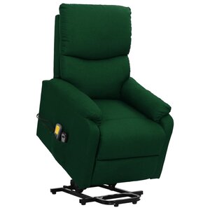 vidaXL Fauteuil de massage Vert foncé Tissu