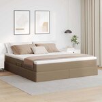 vidaXL Lit avec rangement et matelas Cappuccino 160 x 200 cm