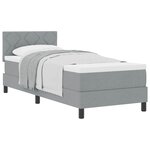vidaXL Lit à ressorts avec matelas Gris clair 80 x 200 cm tissu