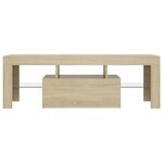vidaXL Meuble TV avec lumières LED chêne sonoma 120x35x40 cm