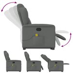 vidaXL Fauteuil de massage inclinable Gris foncé Tissu