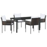 vidaXL Ensemble de salle à manger pour jardin 5 Pièces Marron et Noir