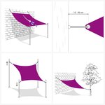 vidaXL Voile d'ombre 3 x 4 m HDPE Rectangulaire Anthracite et blanc