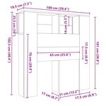 vidaXL Armoire de tête de lit Blanc brillant 100x18 5x104 5 cm