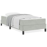 vidaXL Lit boxspring avec matelas Gris clair 100 x 200 cm Velours