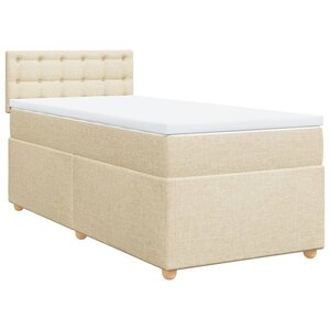 vidaXL Sommier à lattes de lit et matelas Crème 90x190 cm Tissu