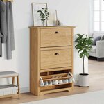 vidaXL Rack à chaussures avec tiroir BODO Marron miel 80 x 35 x 118 cm