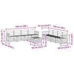 vidaXL Ensemble de canapés d'extérieur 9 pc Naturel