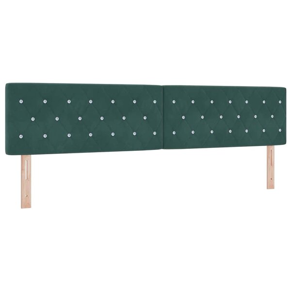 vidaXL Tête de lit LED avec tête de lit Vert foncé 200 cm Polyester