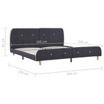 vidaXL Cadre de lit Gris foncé Tissu 160x200 cm