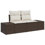vidaXL Ensemble de Canapé de Jardin 10 Pièces avec Coussins Gris Rattan Poly