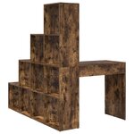 vidaXL Bureau d'angle avec étagère Chêne fumé 101.5 x 149.5 x 149.5 cm