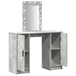vidaXL Table de Toilette avec stockage Gris clair 102 x 33 x 135 cm