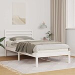 vidaXL Cadre de lit Blanc 75 x 190 cm Bois massif en pin