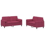 vidaXL Ensemble de canapés 2 Pièces avec coussins rouge bordeaux velours