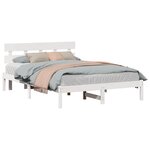 vidaXL Cadre de lit Blanc 150 x 200 cm Bois de pin massif