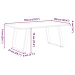 vidaXL Table à manger marron clair 180x100x74 cm bois de chêne massif