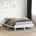 vidaXL Cadre de lit sans matelas blanc 160x200 cm bois de pin massif