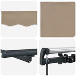 vidaXL Auvent Rétractable Beige 350 x 250 cm Polyester et Acier