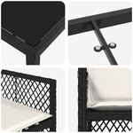 vidaXL Ensemble de salle à manger pour jardin 5 Pièces Noir polyrotin