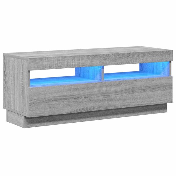 vidaXL Meuble TV avec lumières LED sonoma gris 100x35x40 cm