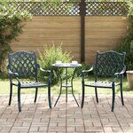 vidaXL Chaise de jardin 2 Pièces Vert 55 x 56 5 x 91cm Aluminium