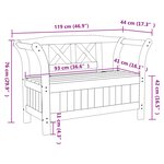 vidaXL Banc de rangement de jardin Acacia 119x76x44 cm Bois massif