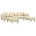 vidaXL Sofa en tissu avec coussin Crème 208 cm tissu