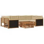 vidaXL Ensemble de canapés d'extérieur 7 pc Naturel et Beige Polyester