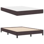 vidaXL Lit à ressorts avec matelas Marron foncé 140 x 200 cm tissu