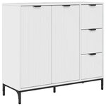 vidaXL Buffet Blanc brillant 89 5 x 33 x 82 cm Bois d'ingénierie