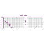 vidaXL Clôture en treillis métallique avec bride anthracite 2x25 m