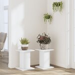 vidaXL Supports pour plantes 2 Pièces blanc 30x30x40 cm bois d'ingénierie